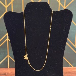 Rose Gold Tone Butterfly Pendant Necklace